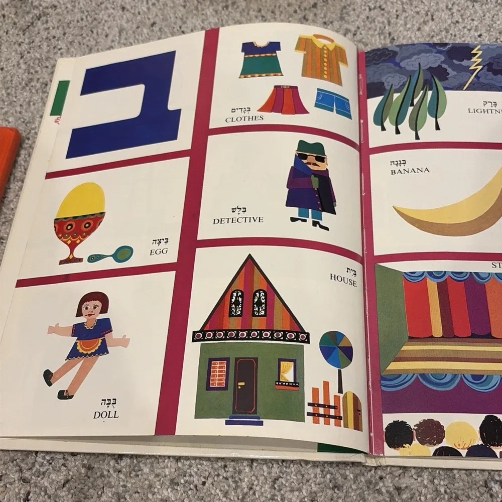 2 Children's Dictionaries Hebrew-English Picture Dictionary Hardcover Vintage